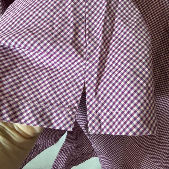 Boss Hugo Boss Pink Blue Purple Mini Check LS Classic Dress Shirt Sz 15.5 34/35 - Picture 9 of 11